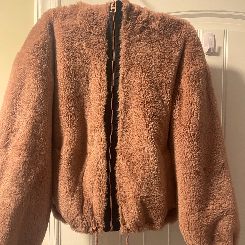 Pink furry jacket